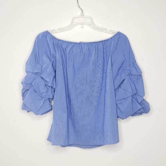 Zara Bardot Off Shoulder Striped Top Size XS - Picture 9 of 12